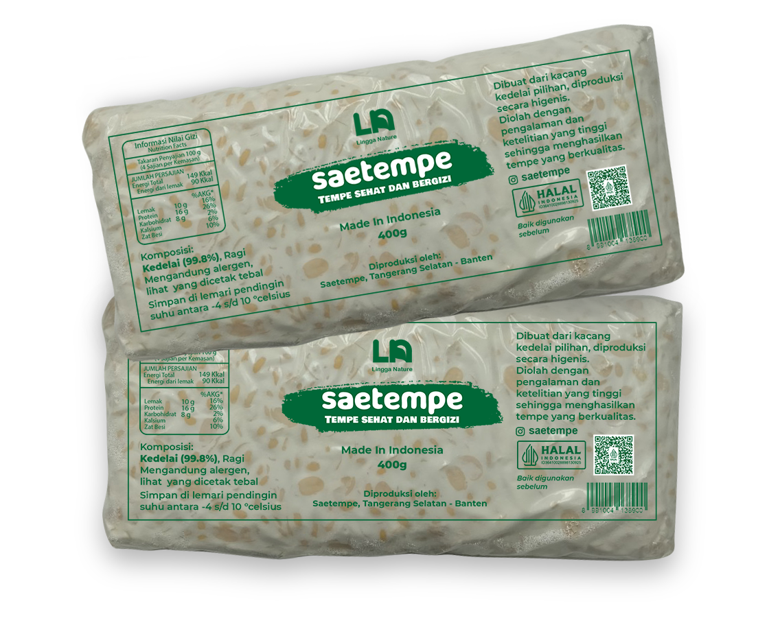 Tempe mentah premium SAETEMPE dari kedelai pilihan